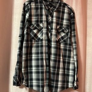 men’s INC black long sleeve button up